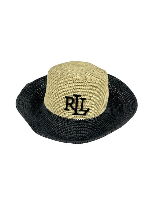 women's hat in beige and black two-tone raffia Ralph Lauren | 454972584001